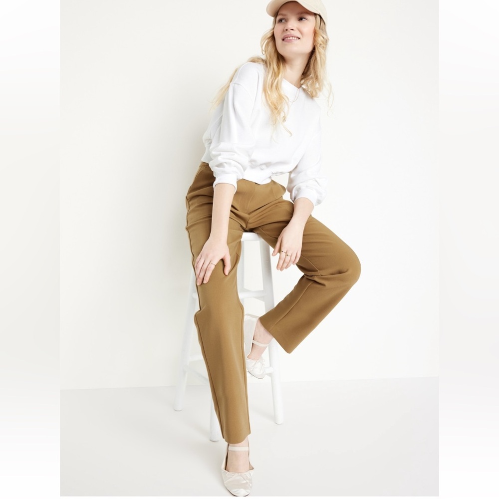 Old Navy Taylor Tan Wide Leg Trousers